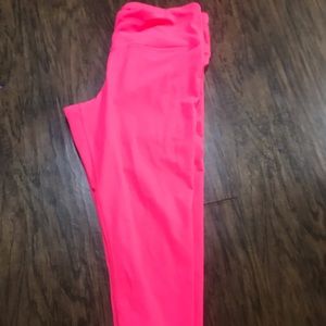 Hot pink 90 degree leggings size large